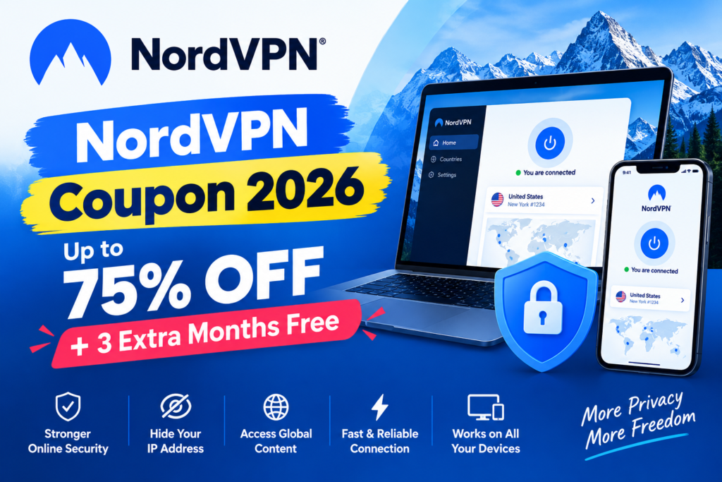 NordVPN coupon 2026 up to 75% off
